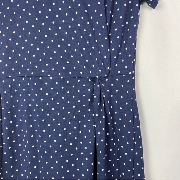 Old Navy Blue & White Polka Dot Cinched Short Sleeve Knee Length Dress S - Picture 4 of 5